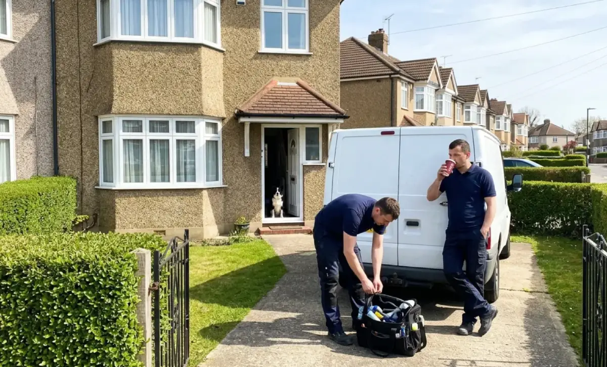 Completed end of tenancy clean at a 3-bed 1930s semi in Belmont SM2 — Barnard Marcus checkout passed