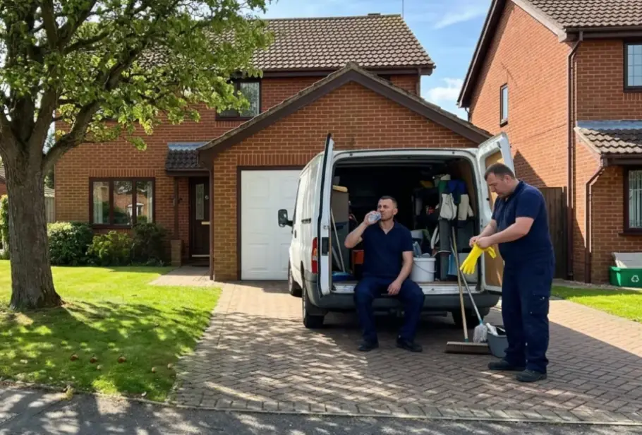 Completed end of tenancy clean at a 3-bed 1980s detached house in Chertsey KT16 — Gascoignes checkout passed