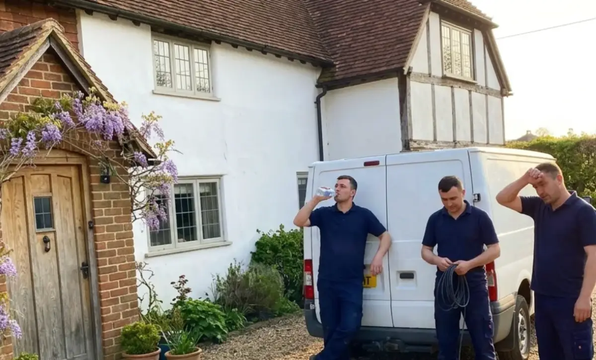 Completed end of tenancy clean at a 5-bed converted farmhouse in Downe BR6 — Hamptons checkout passed
