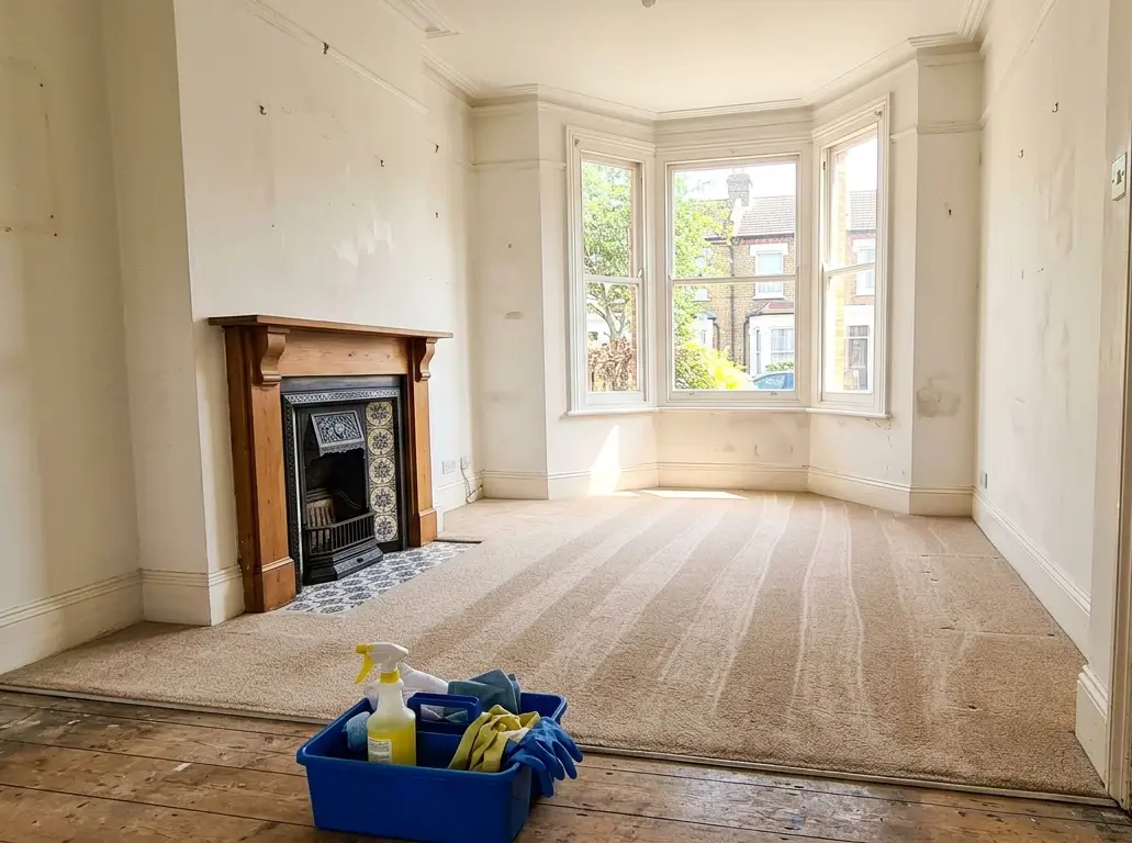 Completed end of tenancy clean at a 3-bed Victorian terrace in West Ham E15 — Foxtons checkout passed